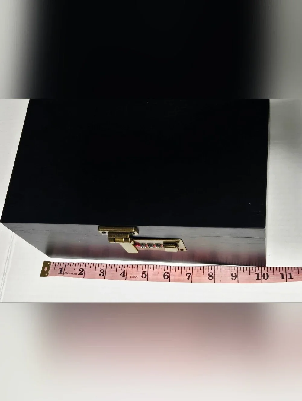 Bamboo Stash Box with Combination Lock Black Storage Organizer NEW